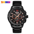 Skmei 9176 date stainless steel stopwatch men quartz movement watches